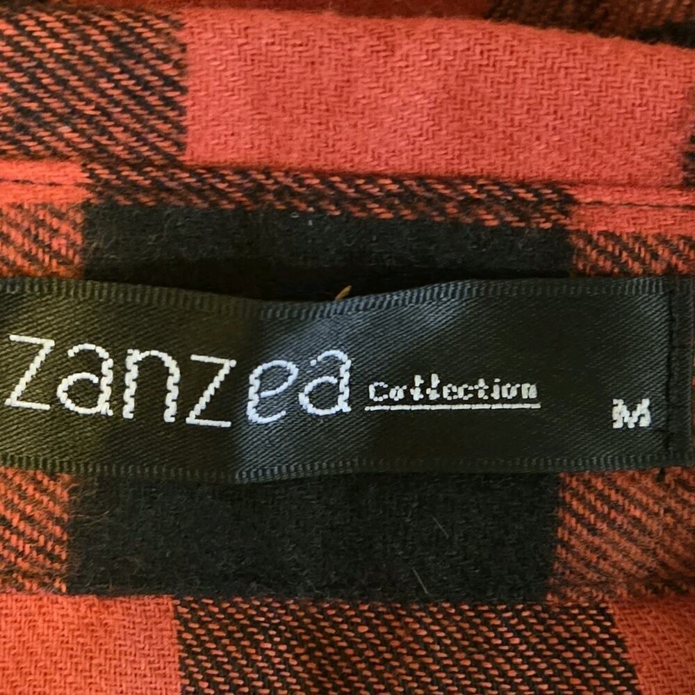 Upcycled Red Buffalo Plaid BRIDESMAID Button Flannel MED Long Wedding Party - Picture 6 of 8